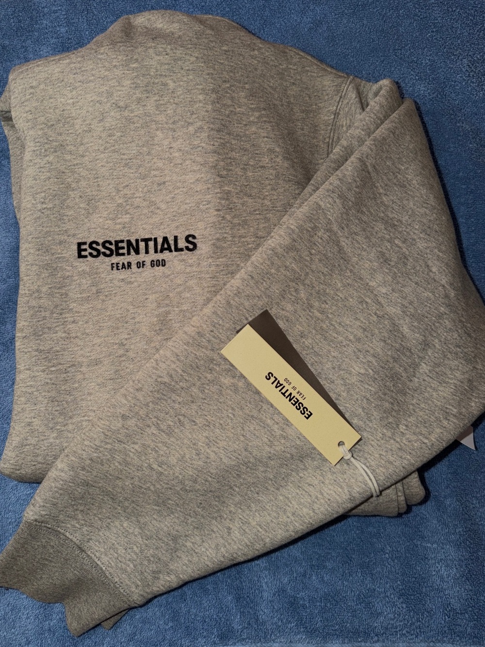 Fear of God Essentials hoodie Sweatshirt - Grey with Black Logo